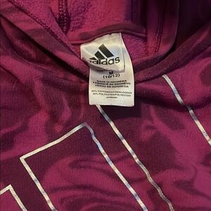 Adidas Maroon Hoodie with Silver Accents